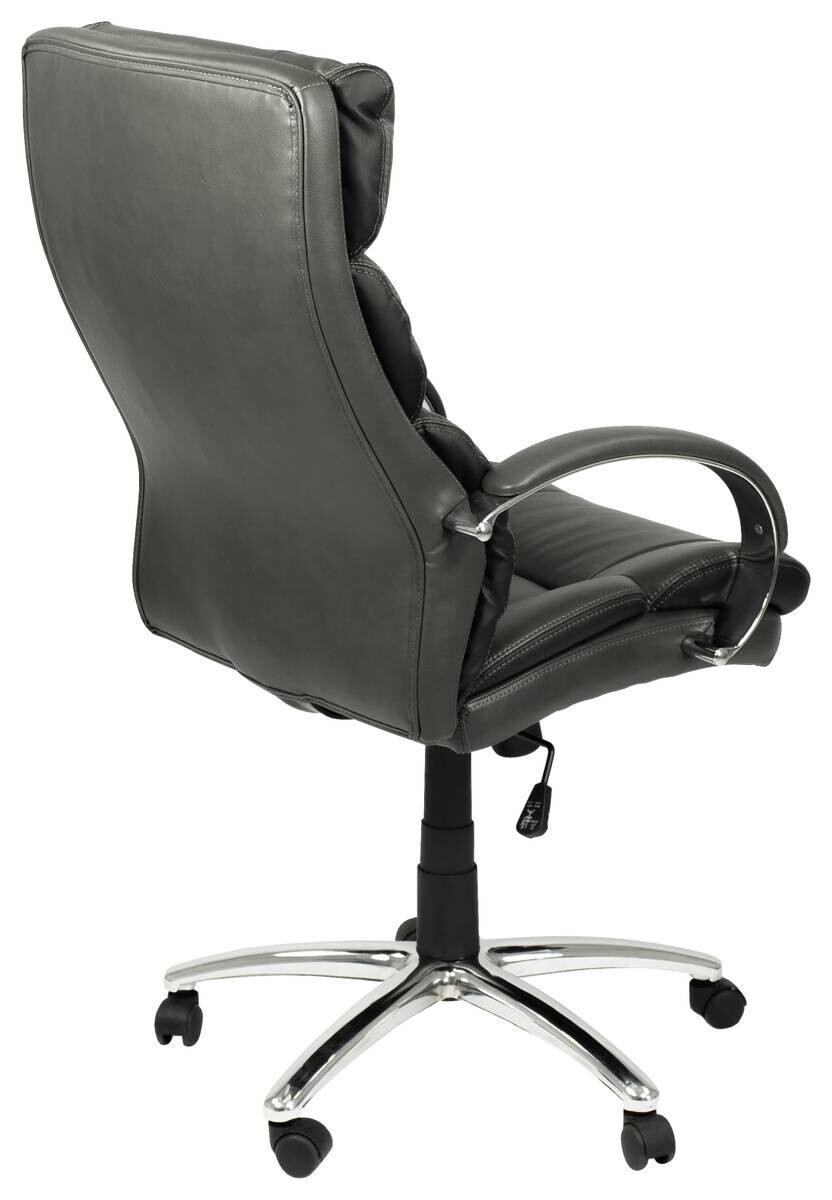 XXL-Chefsessel PAUL-XXL grau Chrom Kunstleder Metall