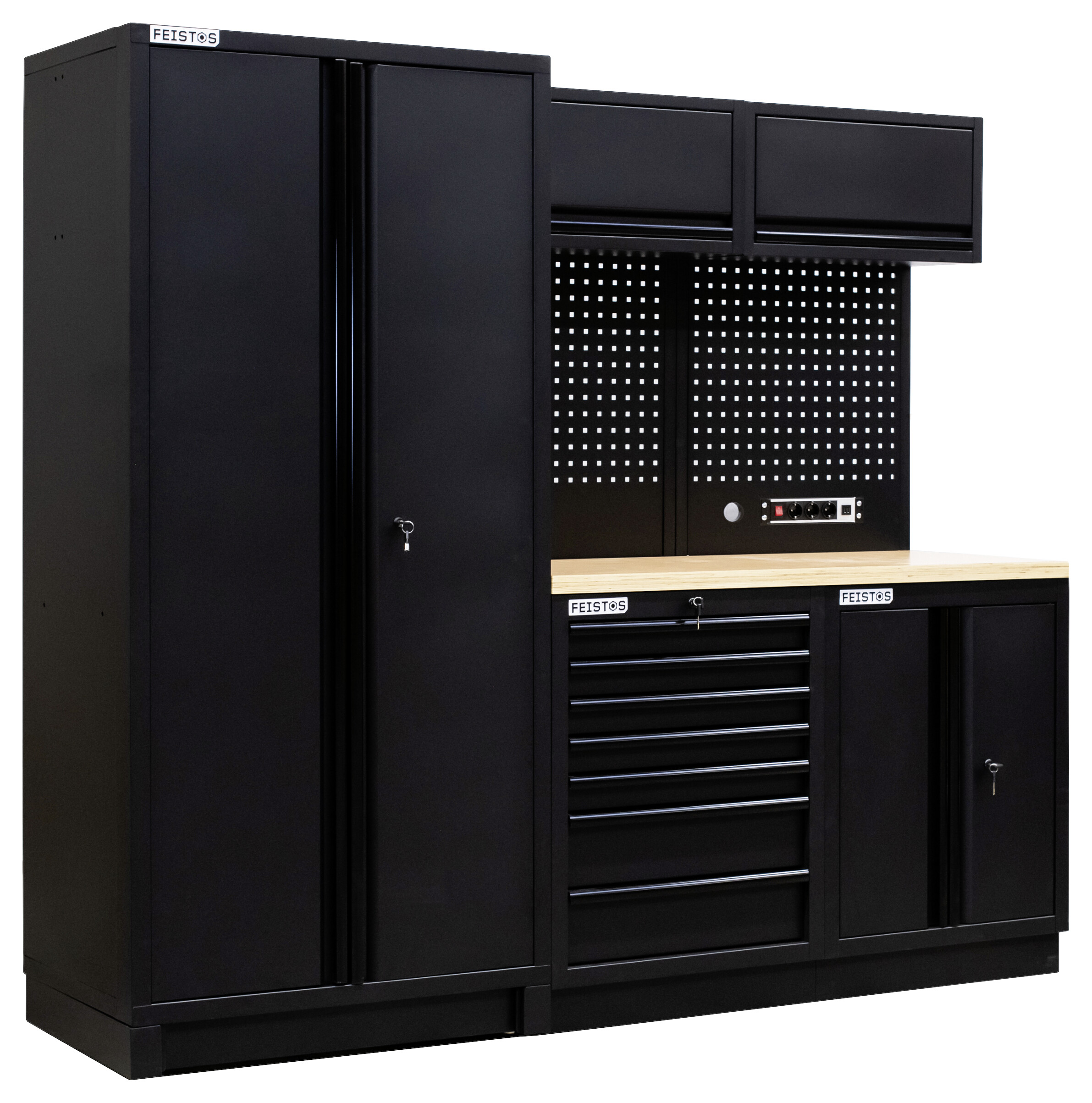 Werkzeugschrank EOS Blackline schwarz B/H/L: ca. 228x200x61 cm