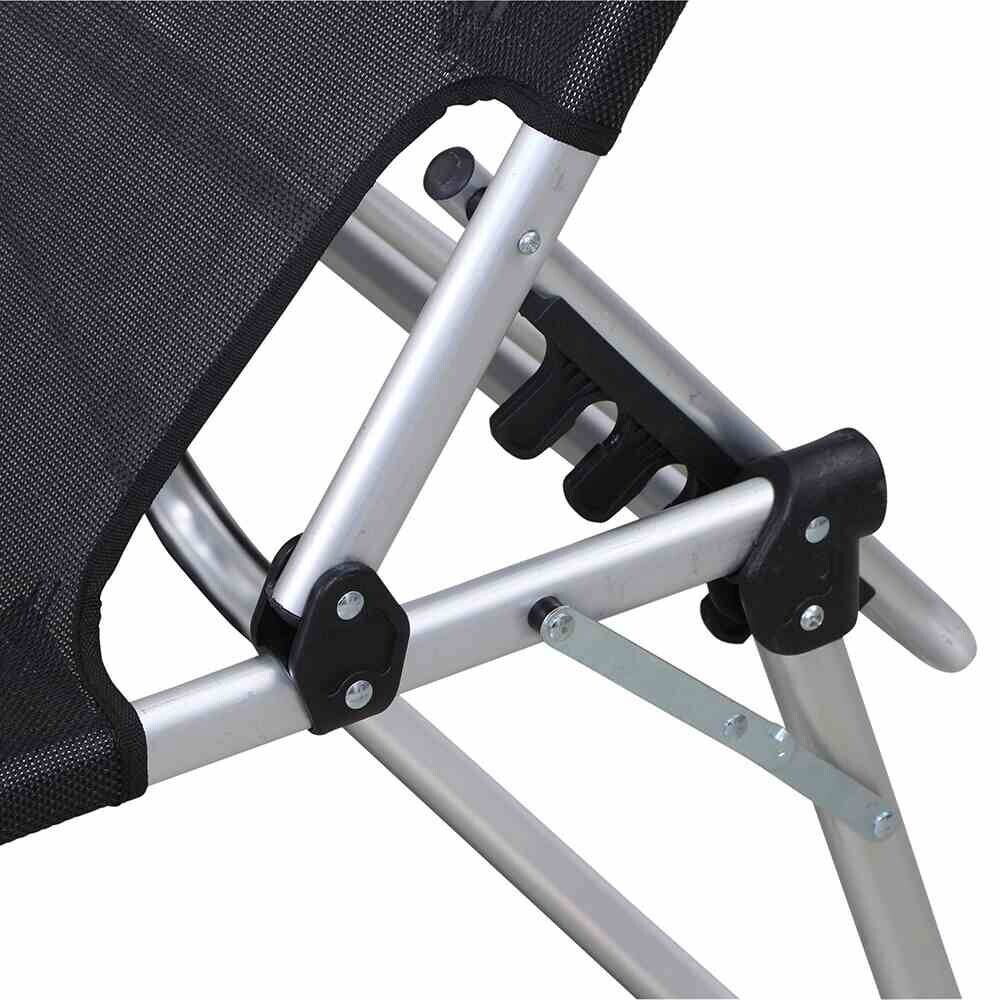 Gardamo Gartenliege SOLE schwarz Aluminium