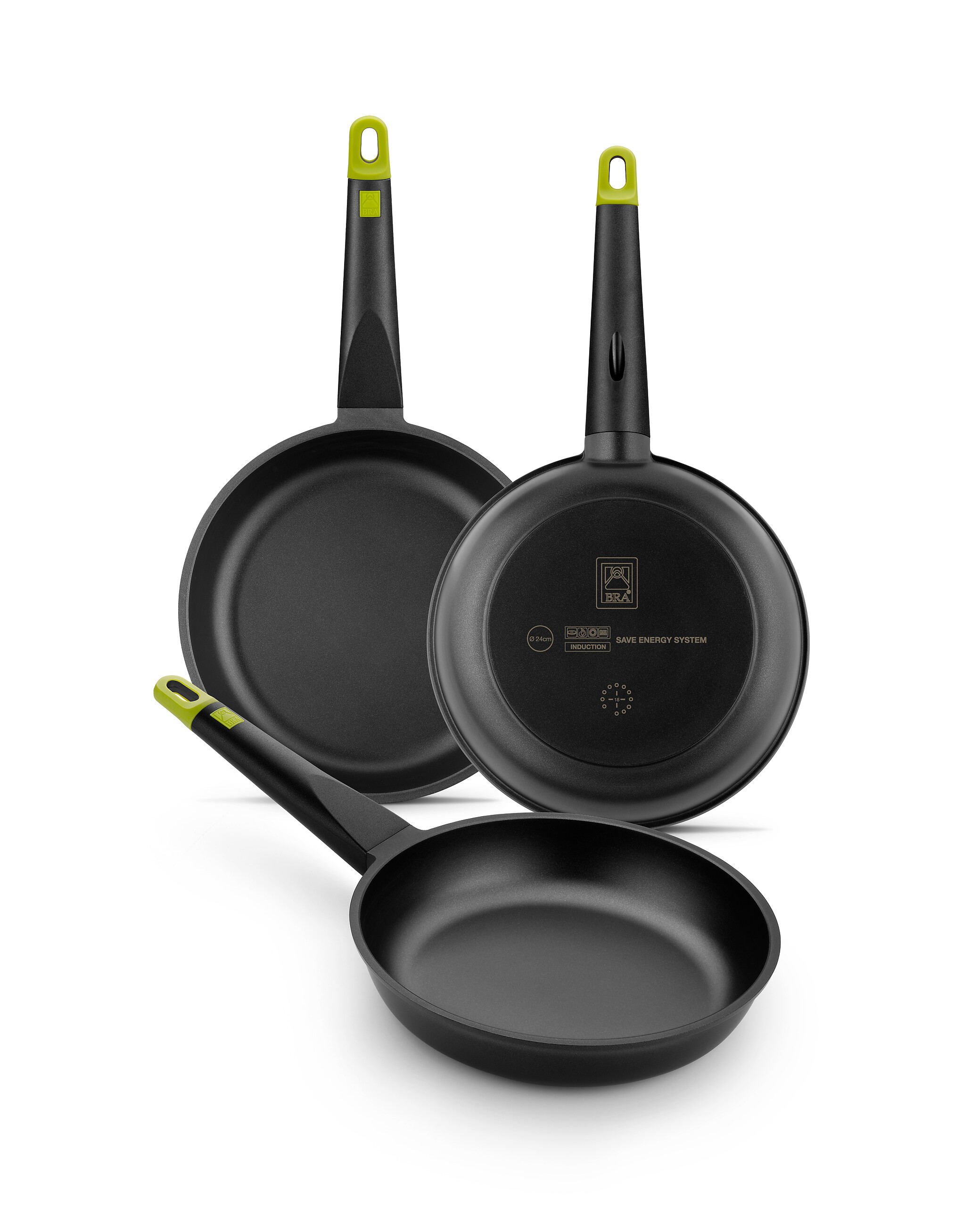 BRA Pfannenset Foodie schwarz Aluminium 3 tlg.