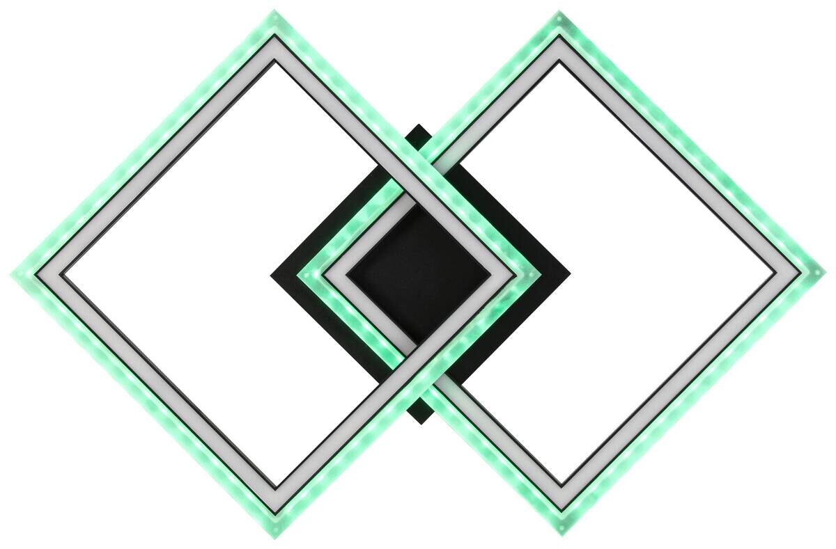 Nolo Deckenleuchte Christina schwarz Metall Kunststoff B/H/L: ca. 35x6,5x57 cm