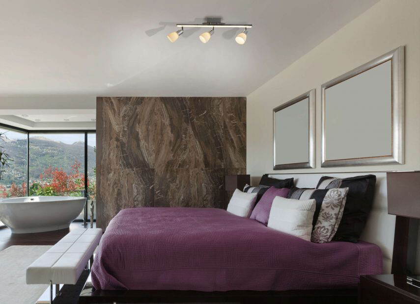 Näve Leuchten LED Deckenleuchte NV1233342 Chrom Metall Kunststoff Glas B/H/L: ca. 8x22x61 cm 3 Brennstellen