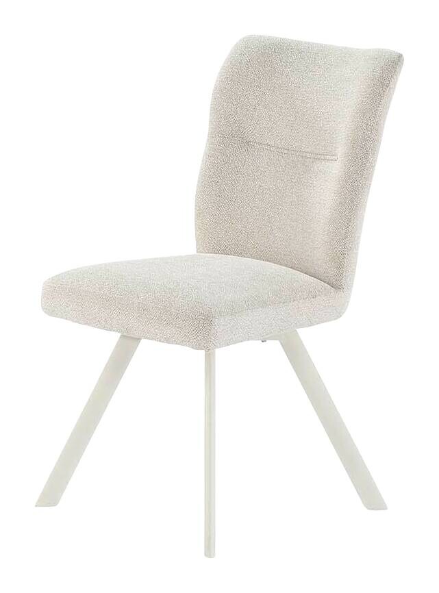 Drehstuhl  hellbeige weiß Microfaser Metall B/H/T: ca. 46x86x61 cm