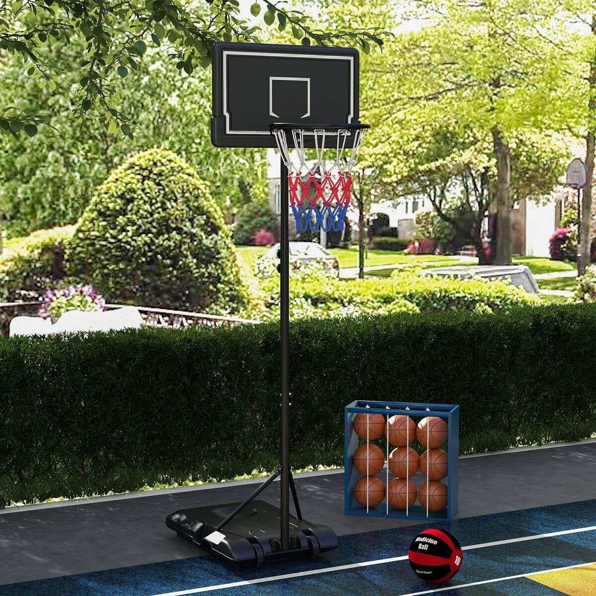 SPORTNOW Basketballkorb schwarz B/H/L: ca. 55x74x250 cm