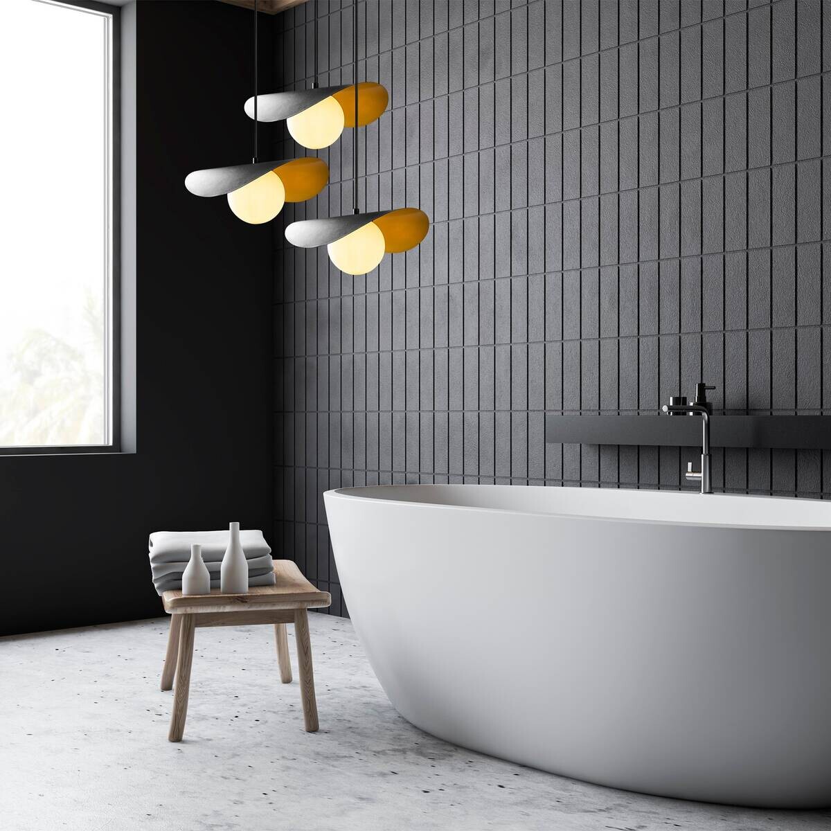 Opviq Pendelleuchte Vatoz-6141 schwarz B/H/T/L/D: ca. 60x105x60x60x60 cm E27 3 Brennstellen