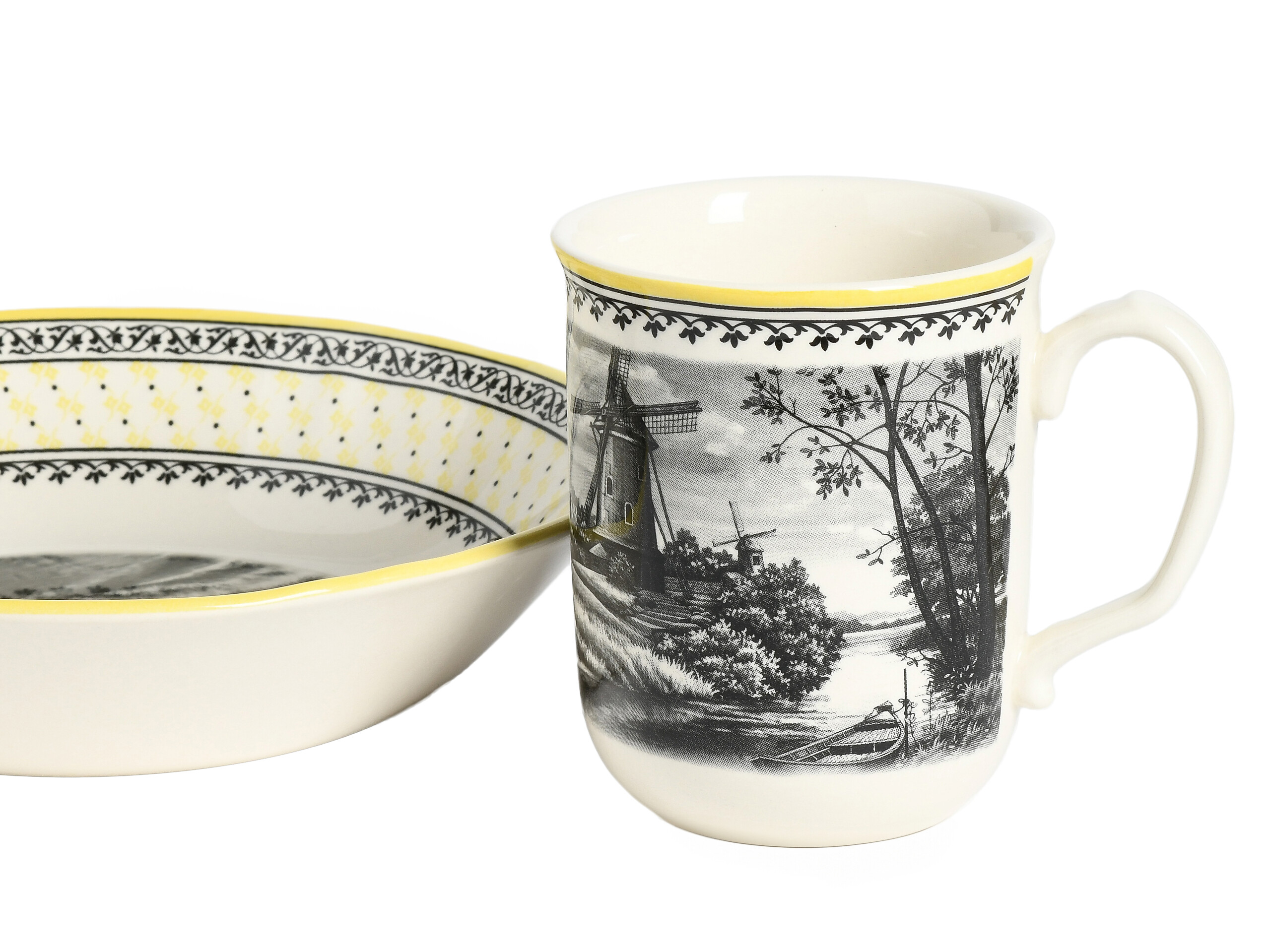 CreaTable Tafelservice Windmühle gelb Steingut 16 tlg.