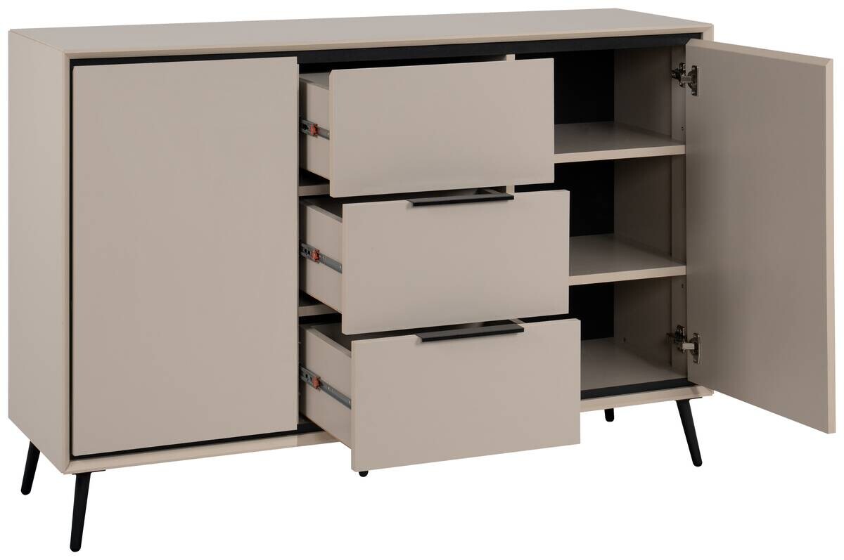 Kommode Arona sand schwarz B/H/T: ca. 135x90x38 cm