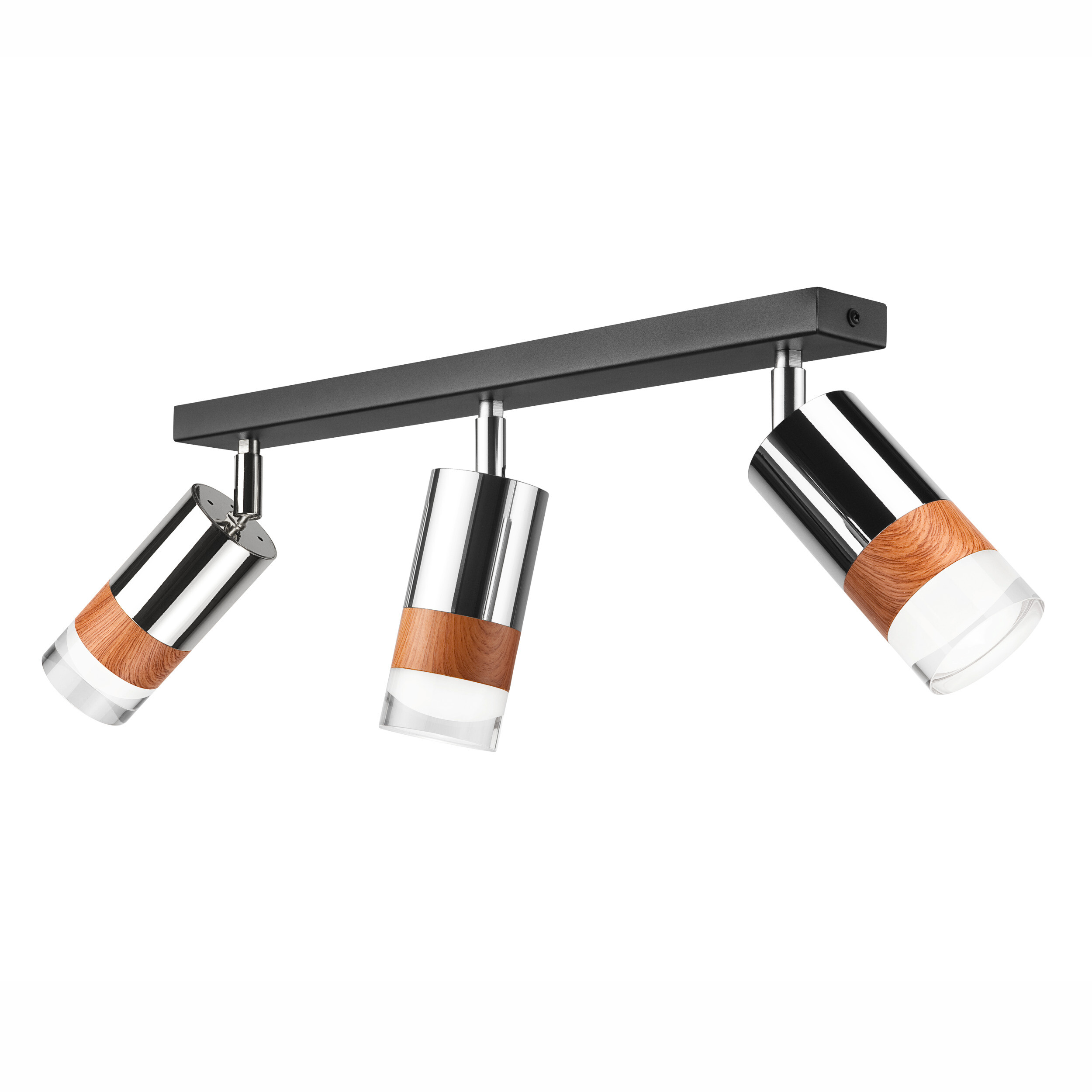 Lamkur Deckenleuchte Chrom Stahl Glas B/H/L: ca. 8x19x45 cm 3 Brennstellen