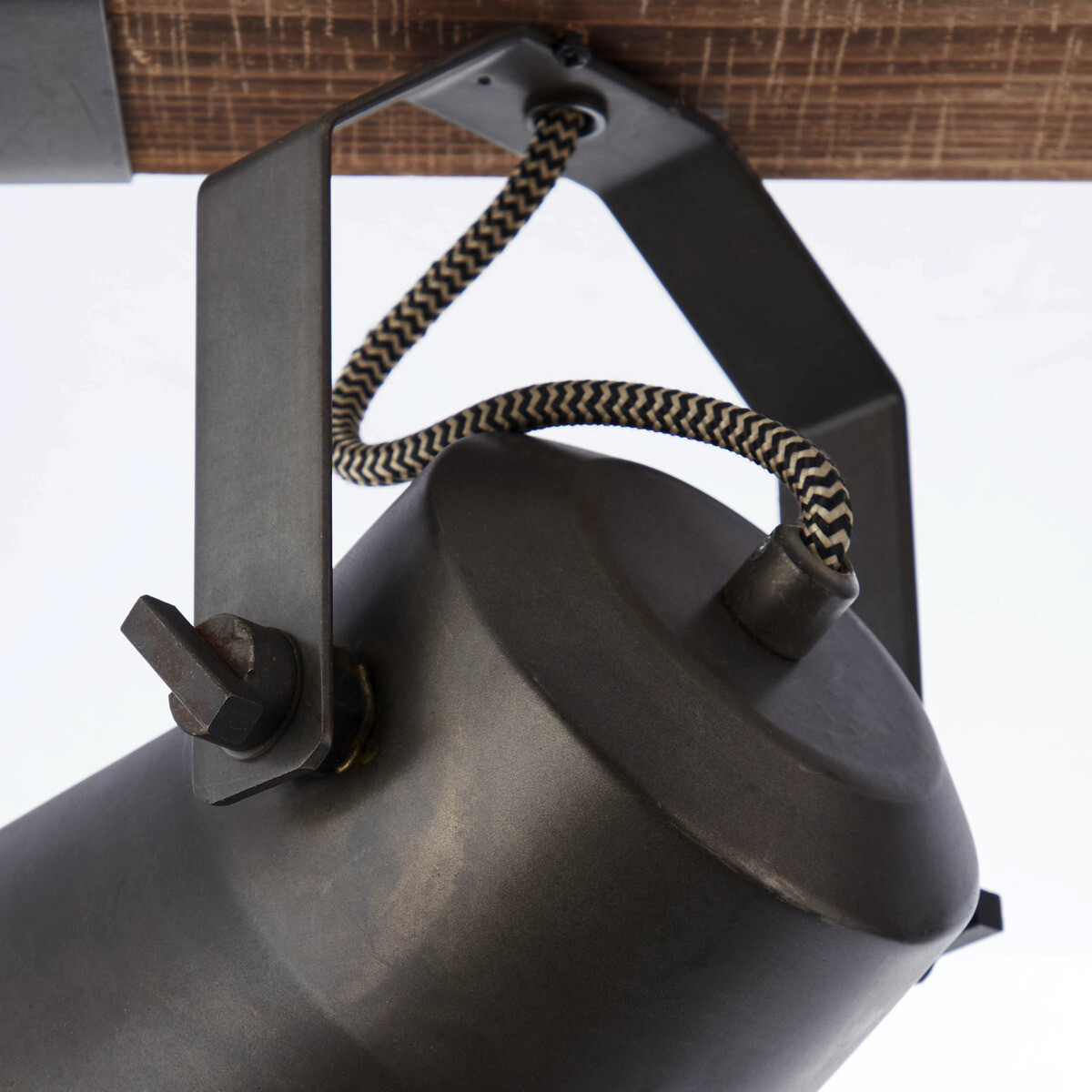 Brilliant Spotbalken Plow schwarz braun Metall Holz B/H/T: ca. 40x24x17 cm E27 2 Brennstellen