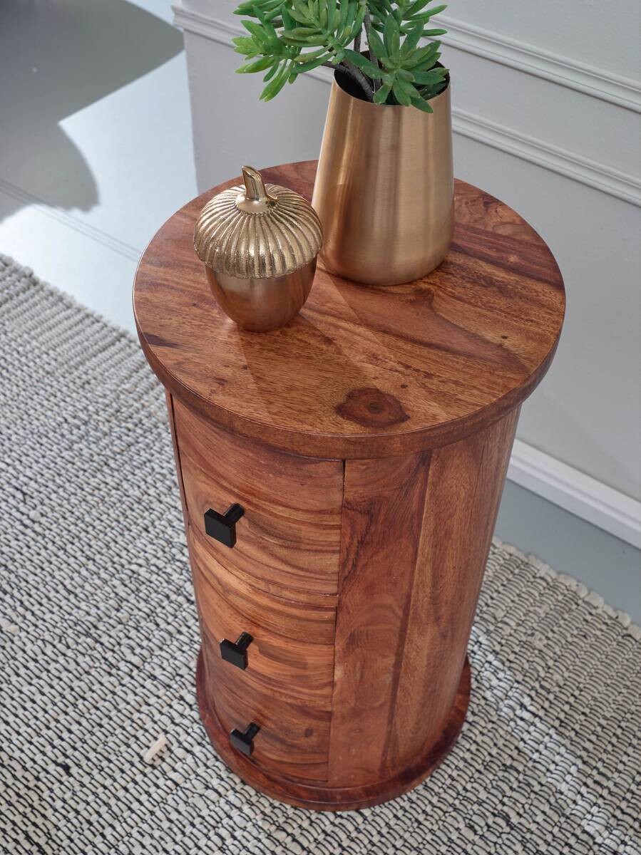 Sideboard natur schwarz lackiert B/H/T: ca. 35x65x35 cm