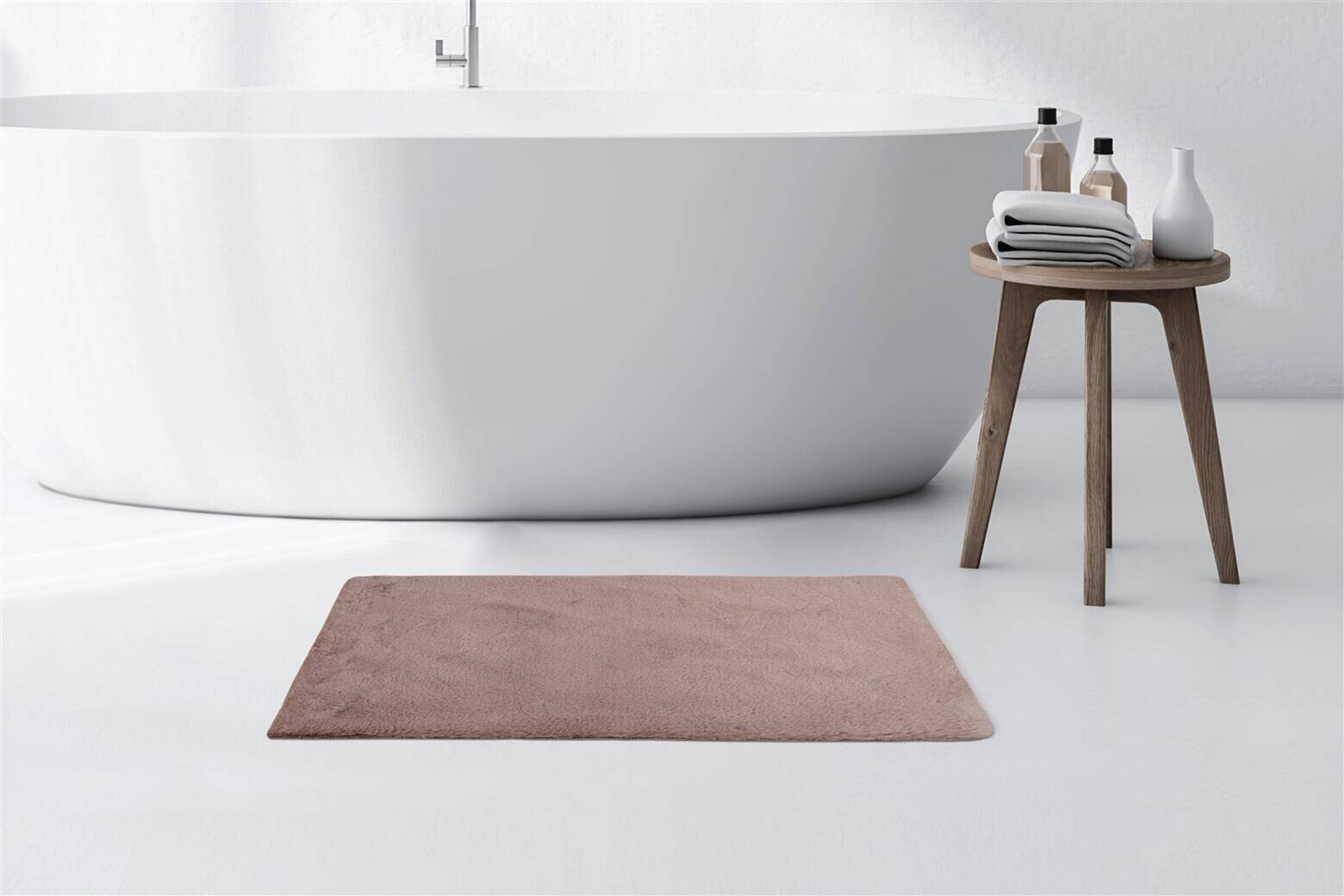 Kayoom Kurzflorteppich Badematte Rabbit Light 525 rosa B/H/L: ca. 50x2,4x90 cm