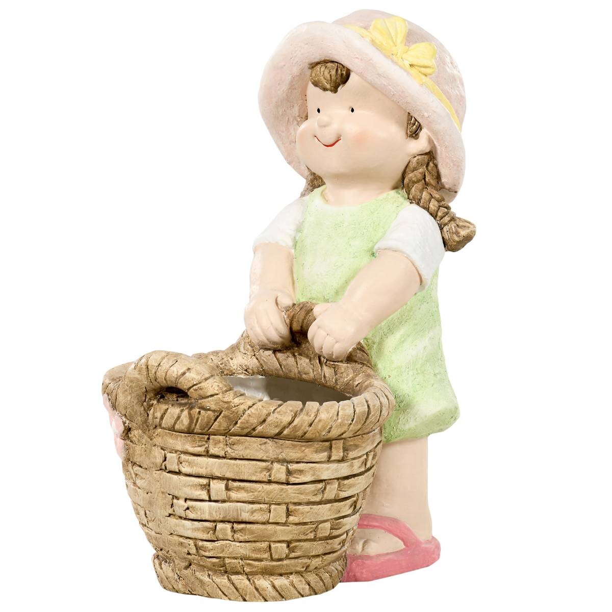 Outsunny Gartenstatue mit Blumenkorb