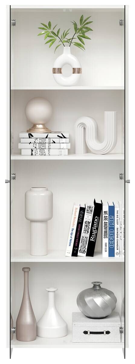 Vitrine  weiß B/H/T: ca. 61x171x33 cm