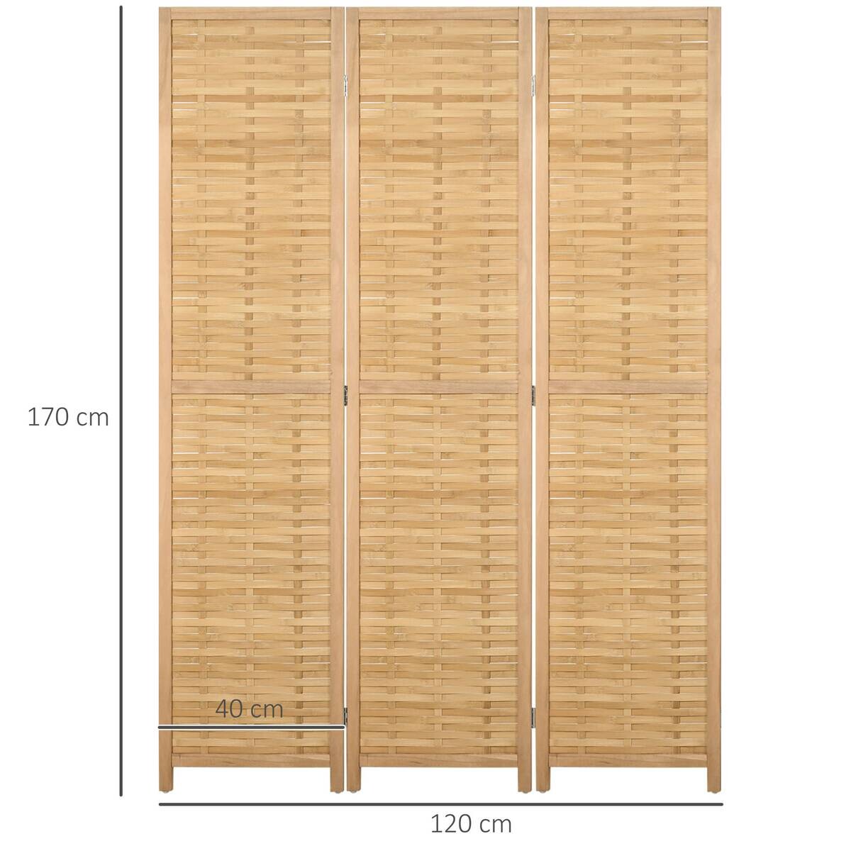 HOMCOM Paravent natur Bambus B/H/L: ca. 1,8x120x170 cm