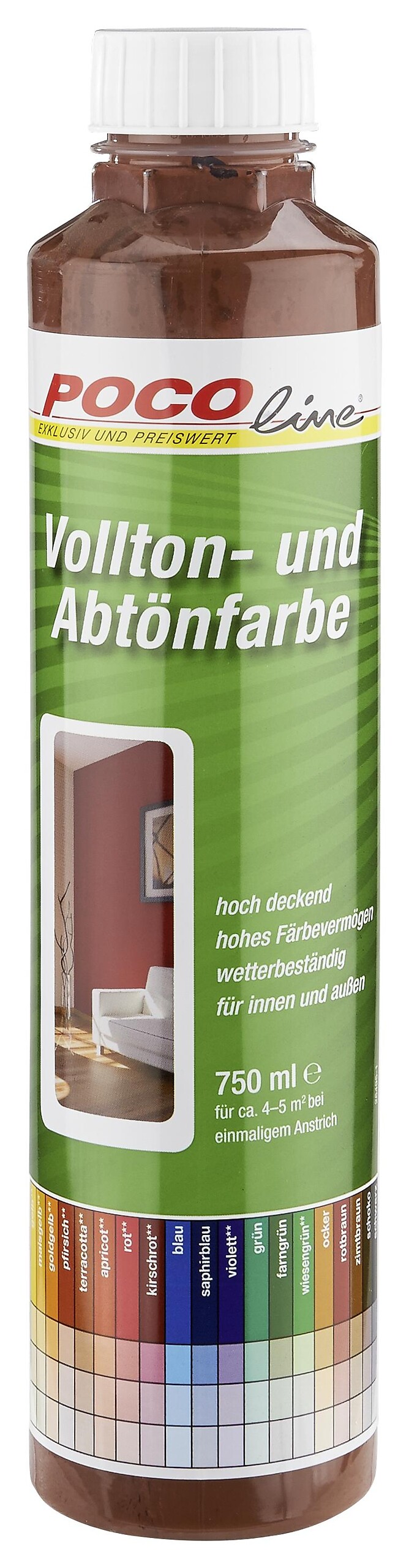POCOline Vollton- und Abtönfarbe schoko ca. 0,75 l
