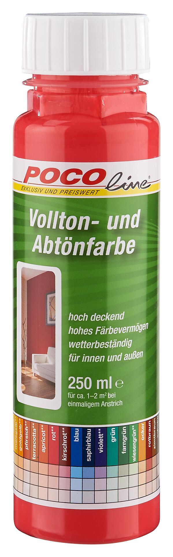 POCOline Vollton- und Abtönfarbe rot ca. 0,25 l