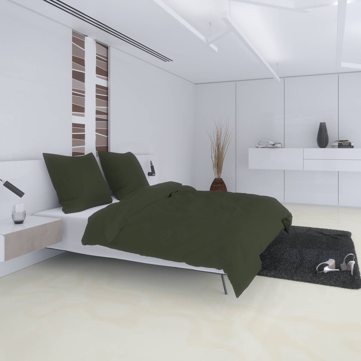 Baumwoll Bettwäsche Renforce dunkelgrün Baumwolle B/L: ca. 135x200 cm