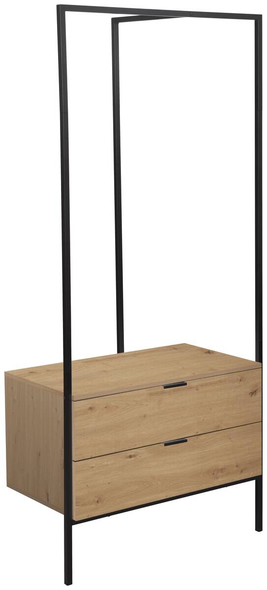 Garderobe Jody Eiche Artisan Nachbildung schwarz B/H/T: ca. 85x190x47 cm