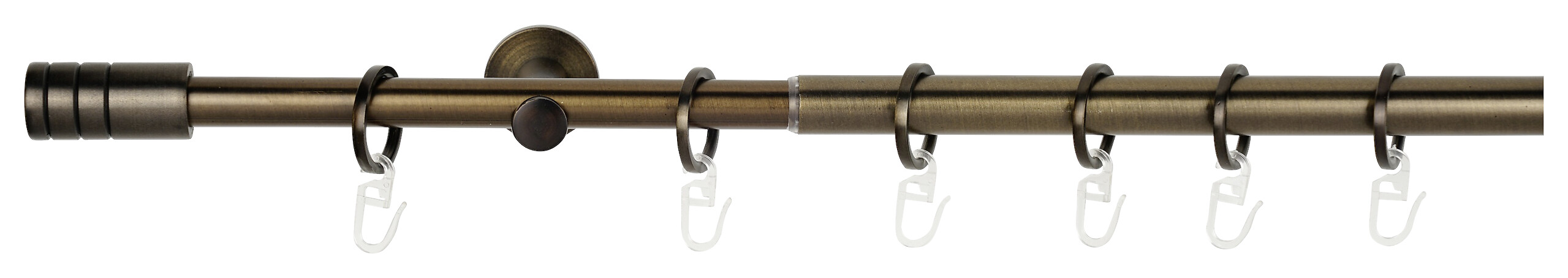 Gardinenstange bronze Aluminium ausziehbar von ca. 120 bis 210 cm 1.0 Läufe