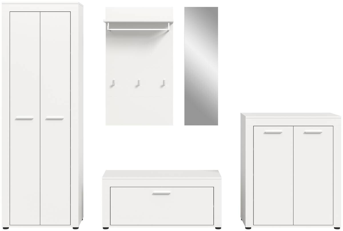 Garderobe JAM weiß B/H/T: ca. 285x191x35 cm