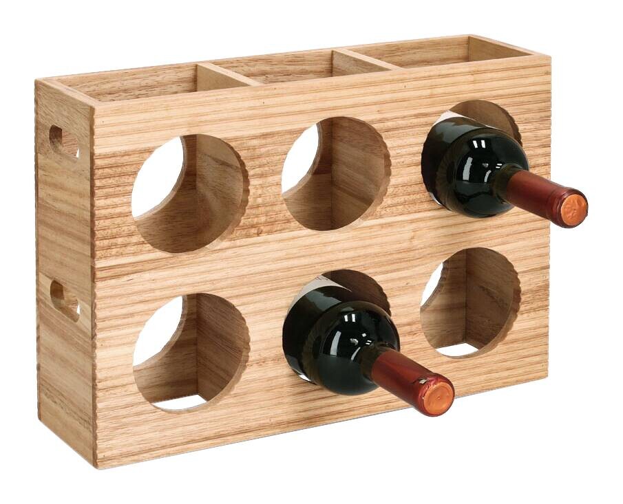 Zeller Weinregal Stripes natur Hartholz B/H/L: ca. 10,5x27x38 cm