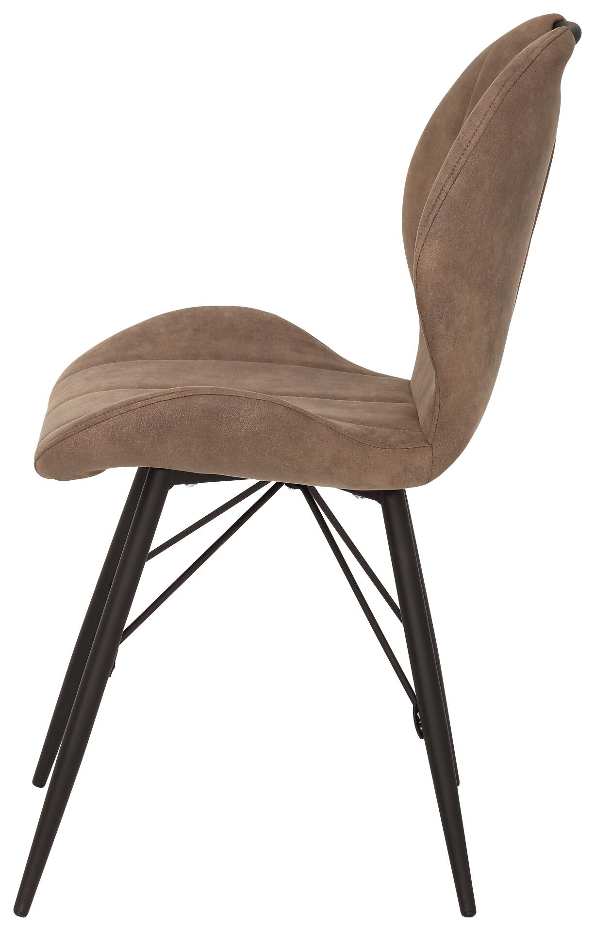 Stuhl Kate 2er Set braun Schlamm Microfaser B/H/T: ca. 50x86x56 cm