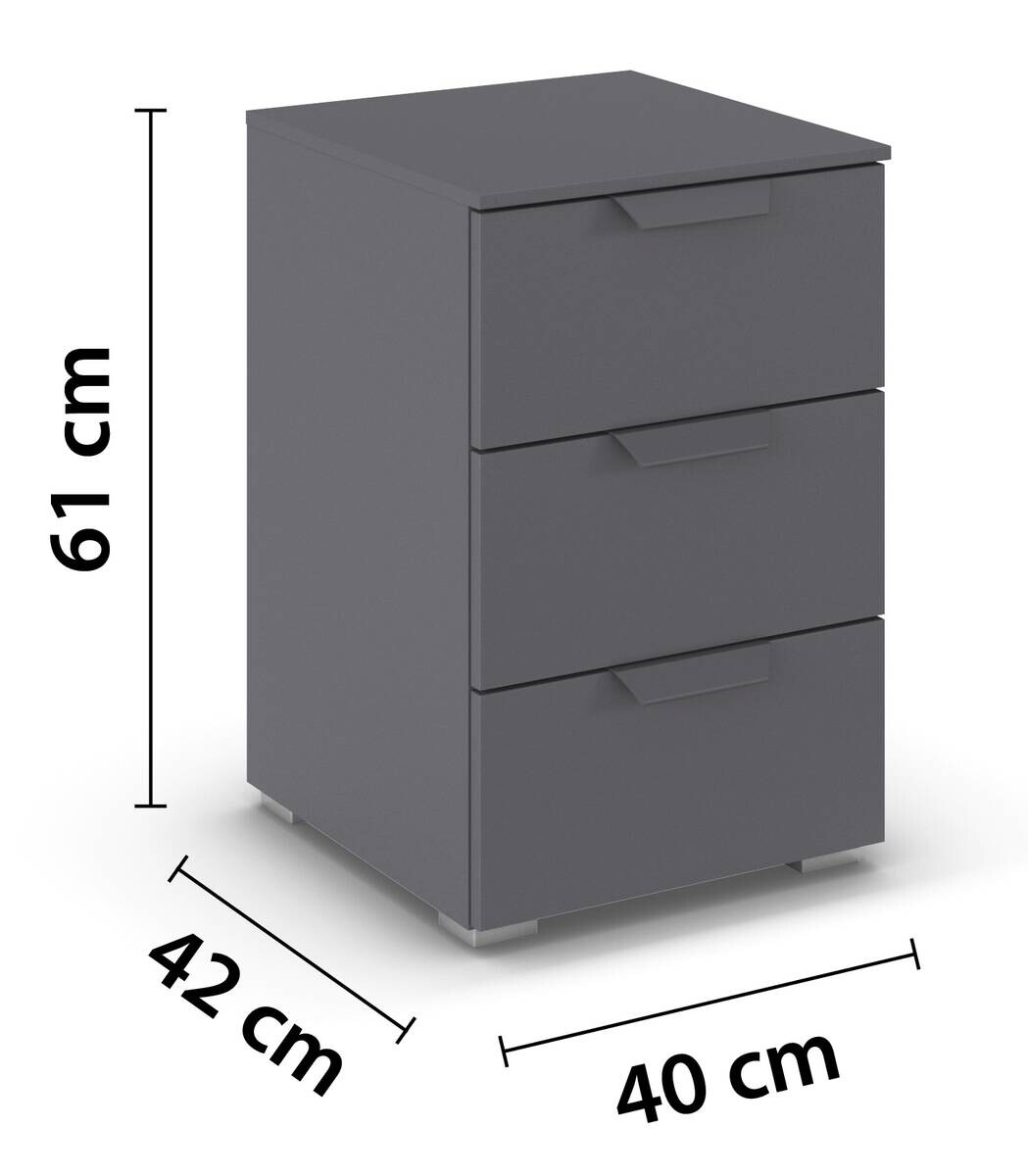 Nachtkonsole Aditio grau B/H/T: ca. 40x61x42 cm