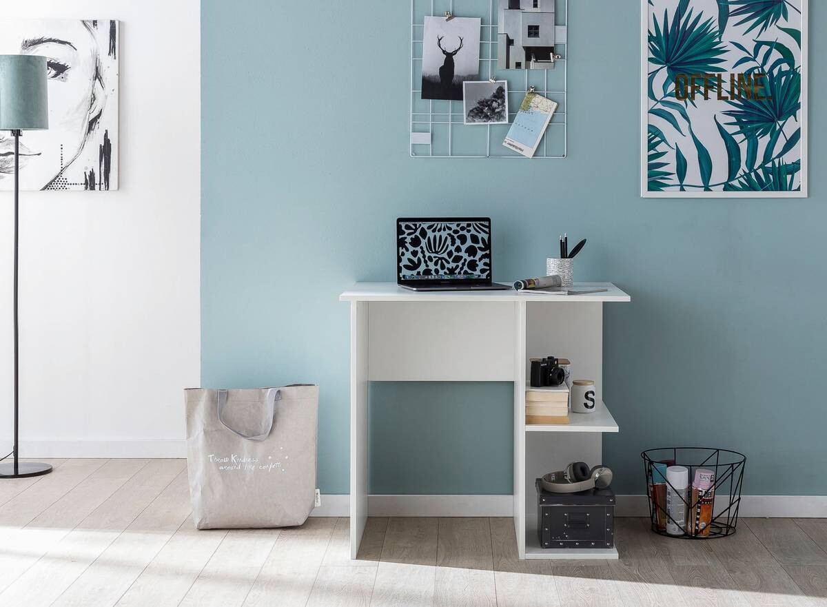 Schreibtisch weiß B/H/T: ca. 82x76x60 cm