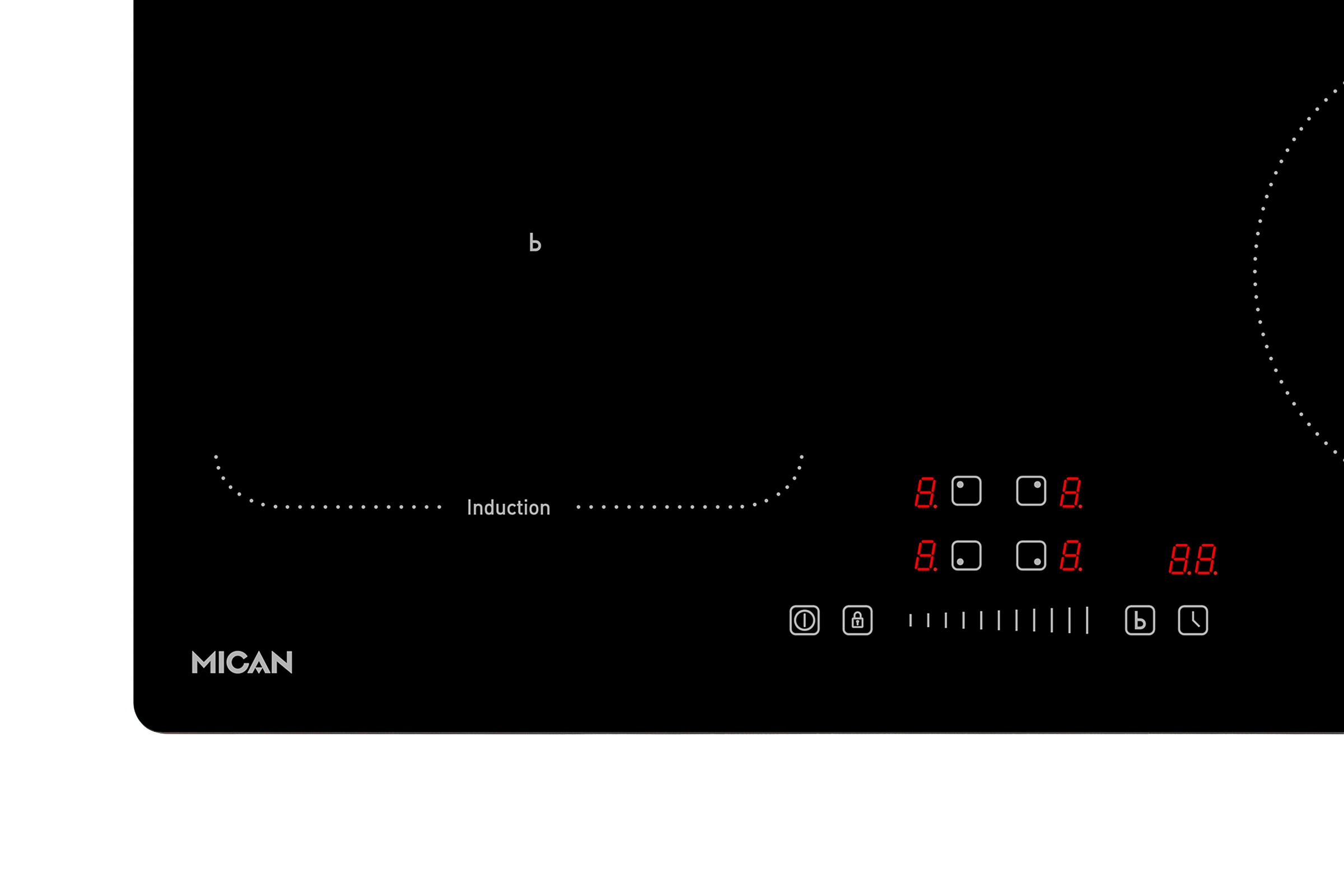 Mican Induktionskochfeld IKA4ZFZ schwarz Schwarzglas B/H/T: ca. 59x5,5x52 cm