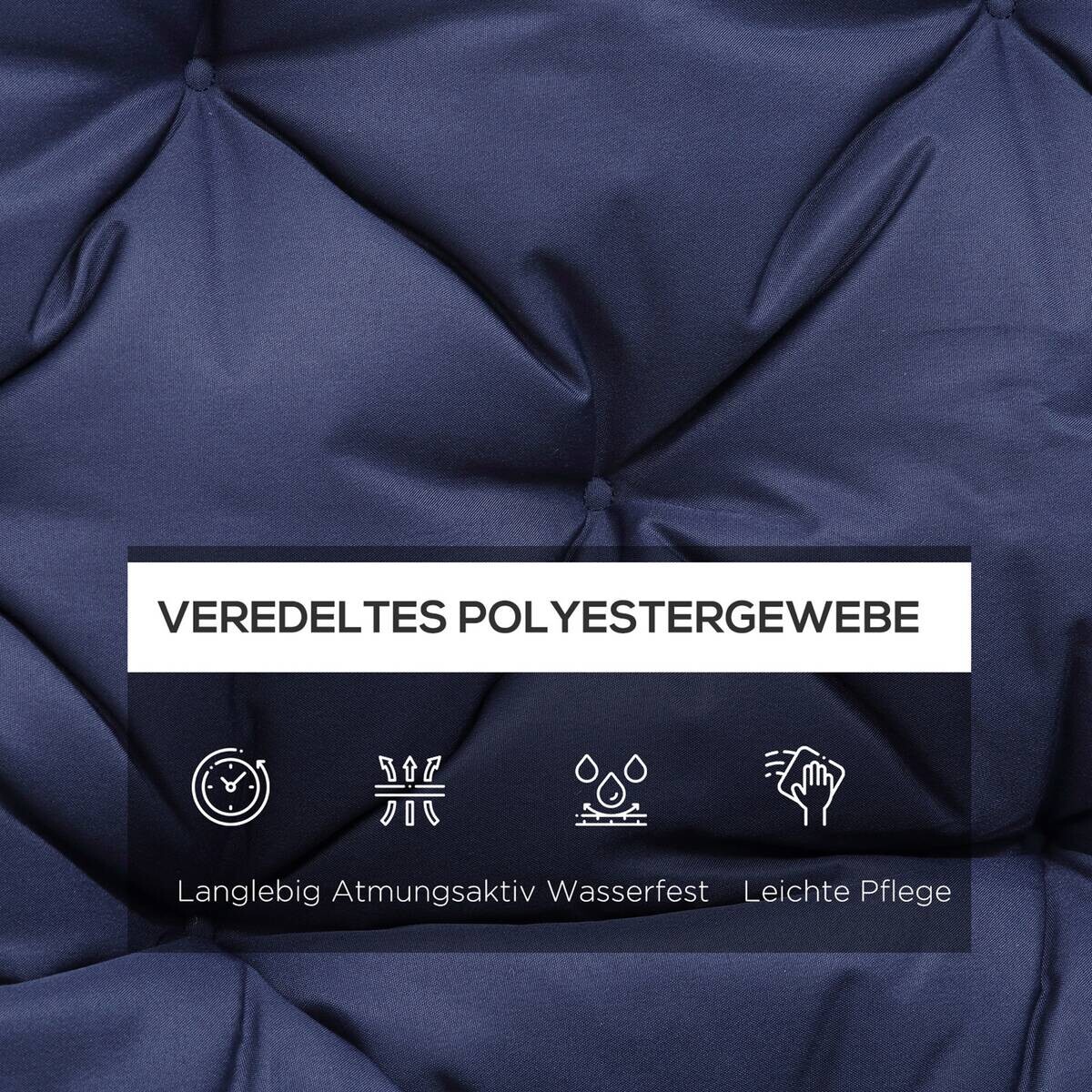 Outsunny Bankauflage blau Polyester B/H/L: ca. 150x8x98 cm