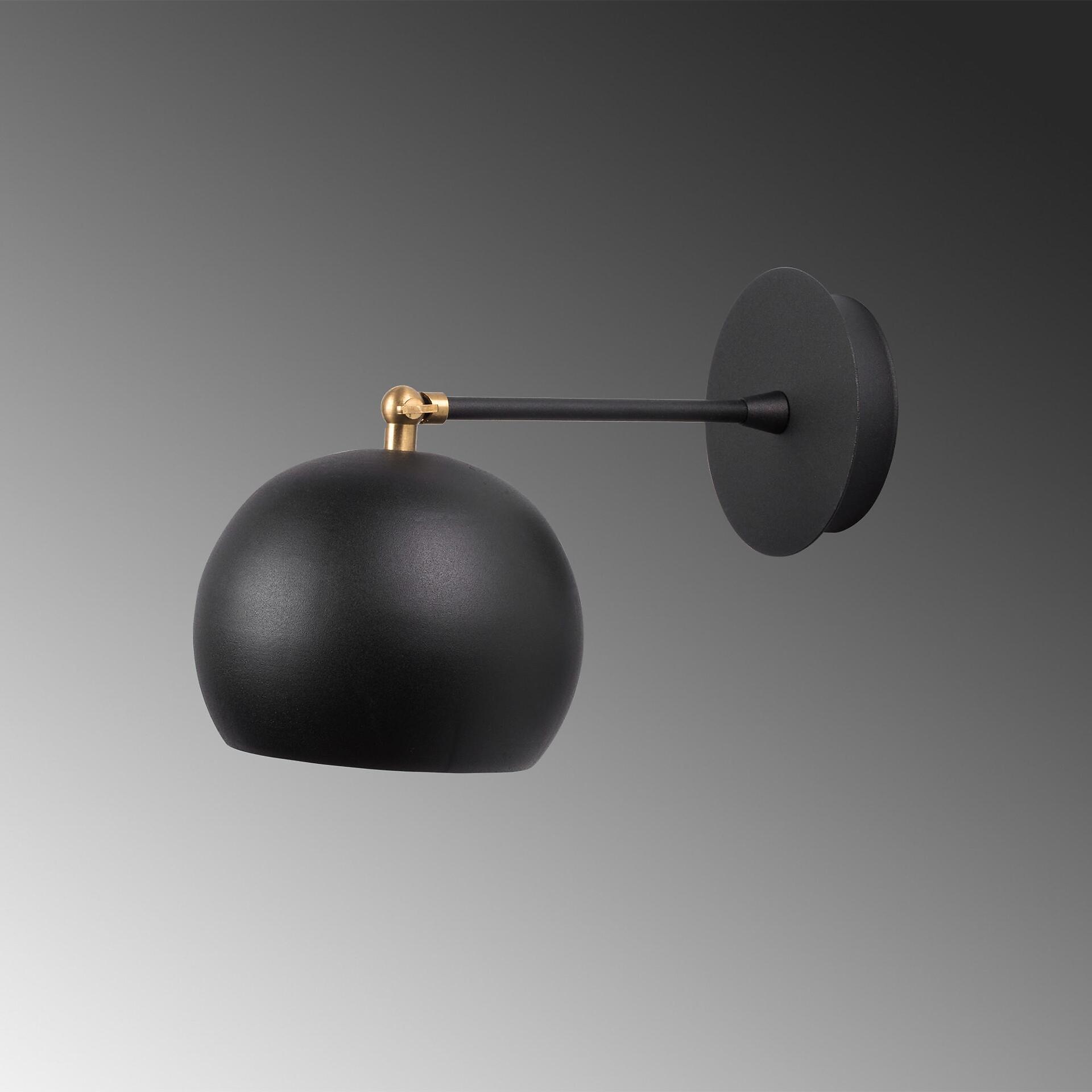 Opviq Wandleuchte schwarz Metall B/H/L: ca. 28x21x15 cm E27 1 Brennstellen