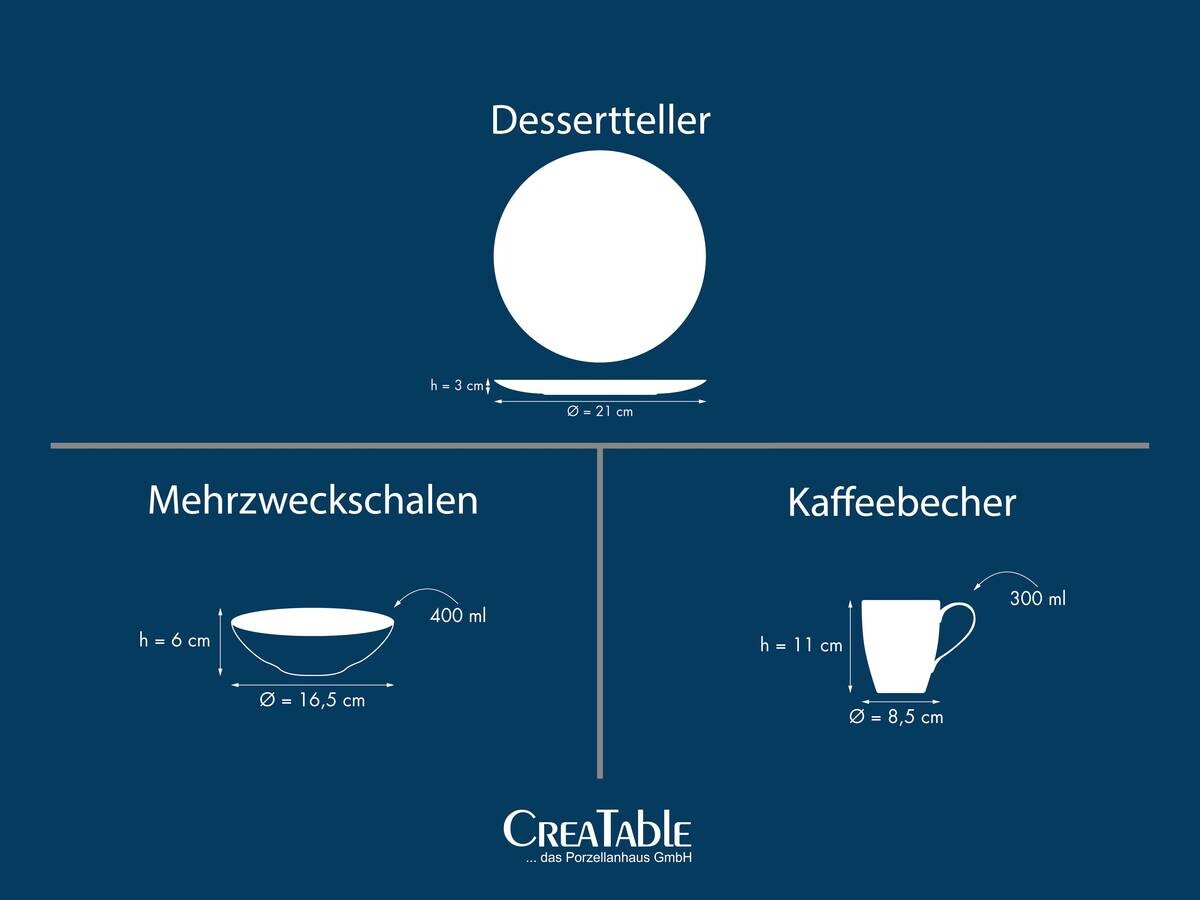 Kaffeeservice grau Steinzeug 12 tlg.