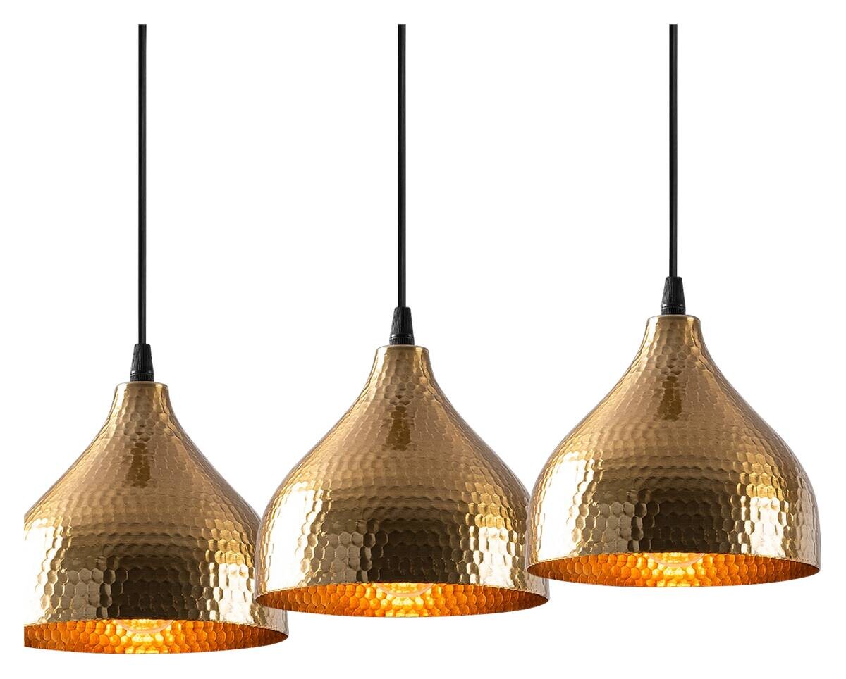 Opviq Pendelleuchte Tattoo bronze Metall B/H/T/L/D: ca. 18x114x18x68x18 cm E27 3 Brennstellen