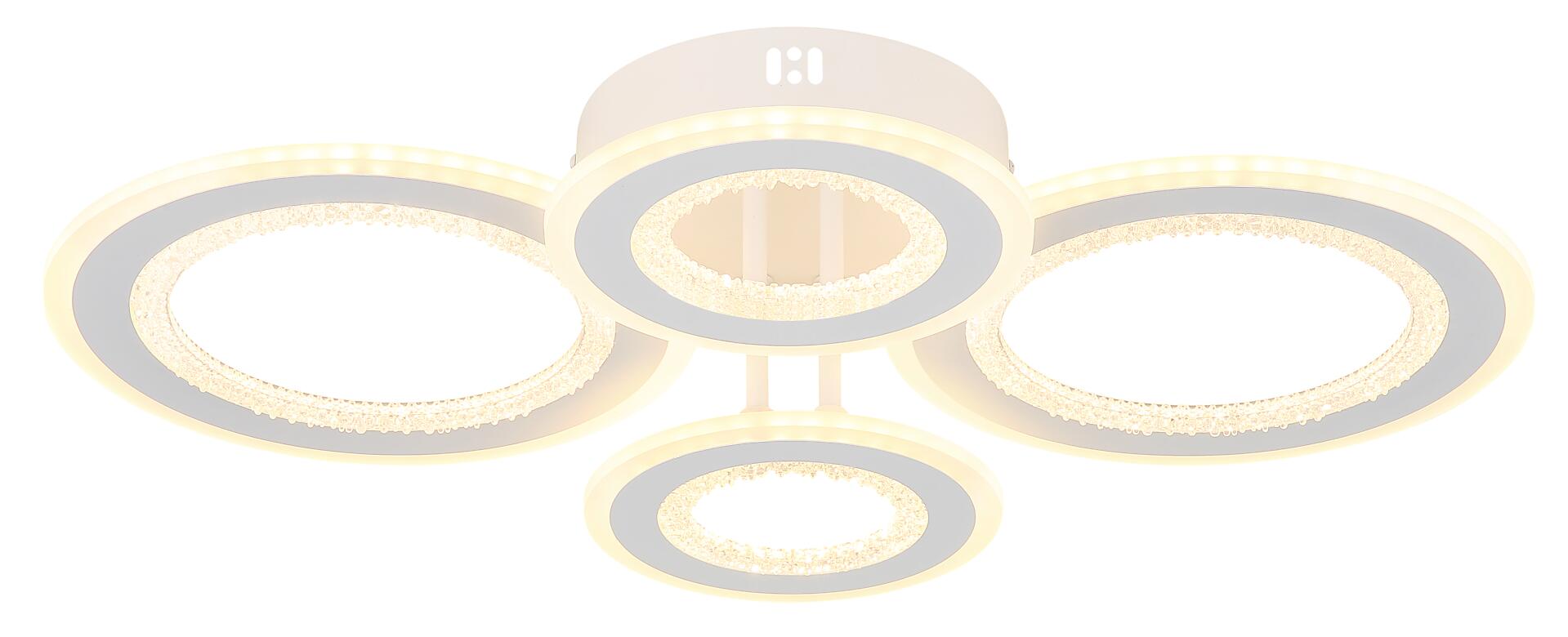 GLOBO LED-Deckenleuchte weiß klar Opal Kunststoff Metall B/H/L: ca. 42x12x59 cm 1 Brennstellen