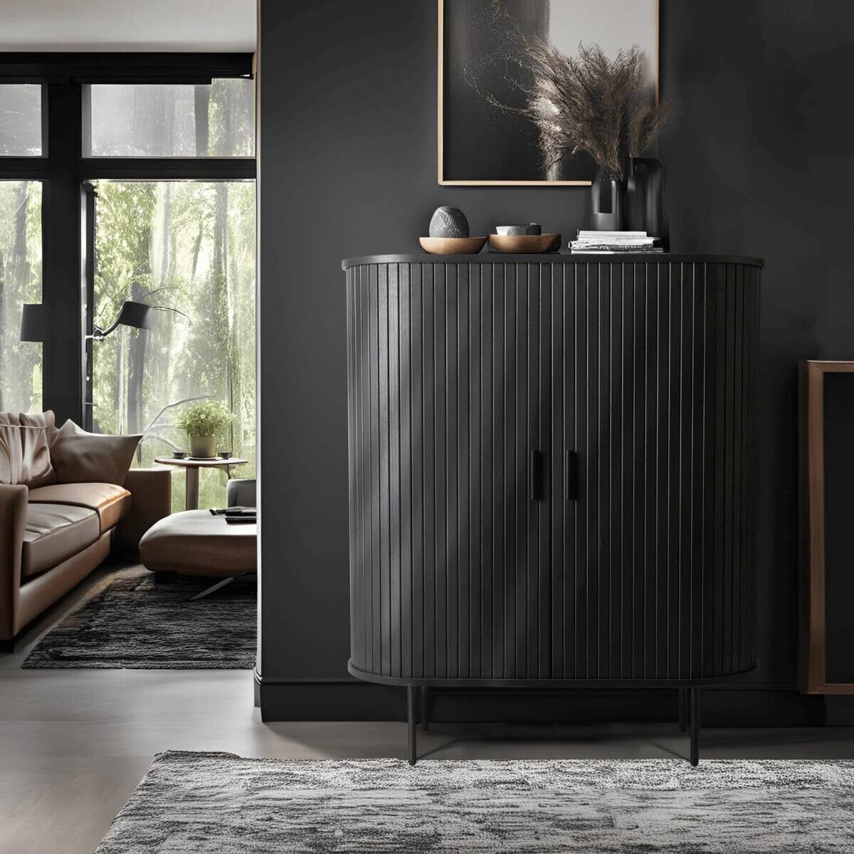 Kommode SELVA schwarz B/H/T: ca. 100x118x40 cm