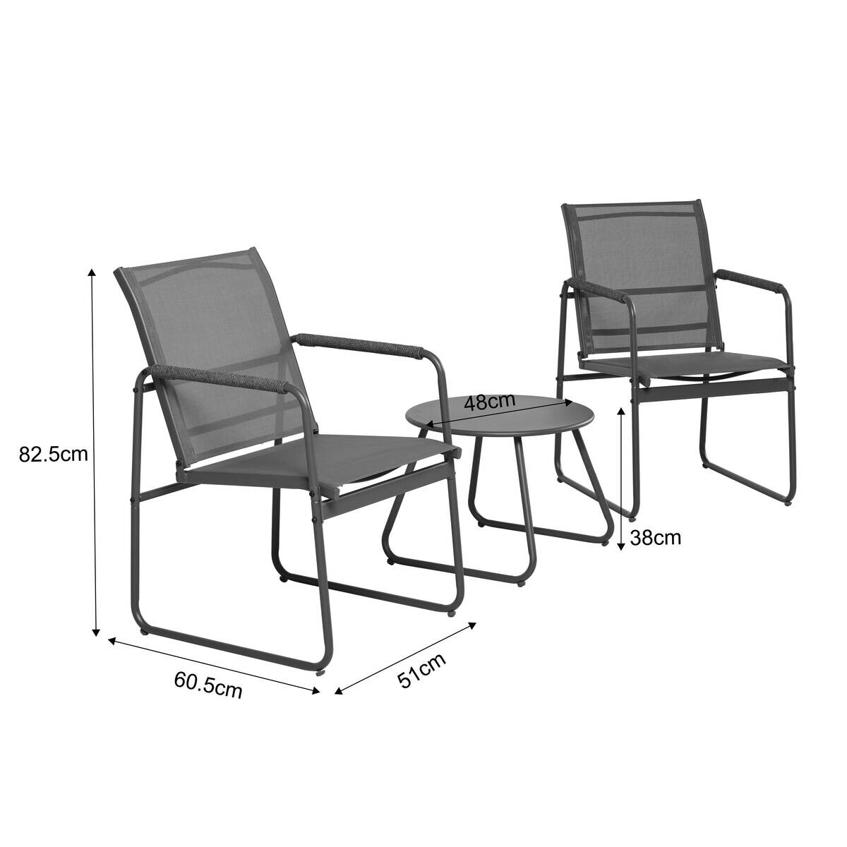 POCOline Gartensitzgruppe Lagos dunkelgrau Stahl
