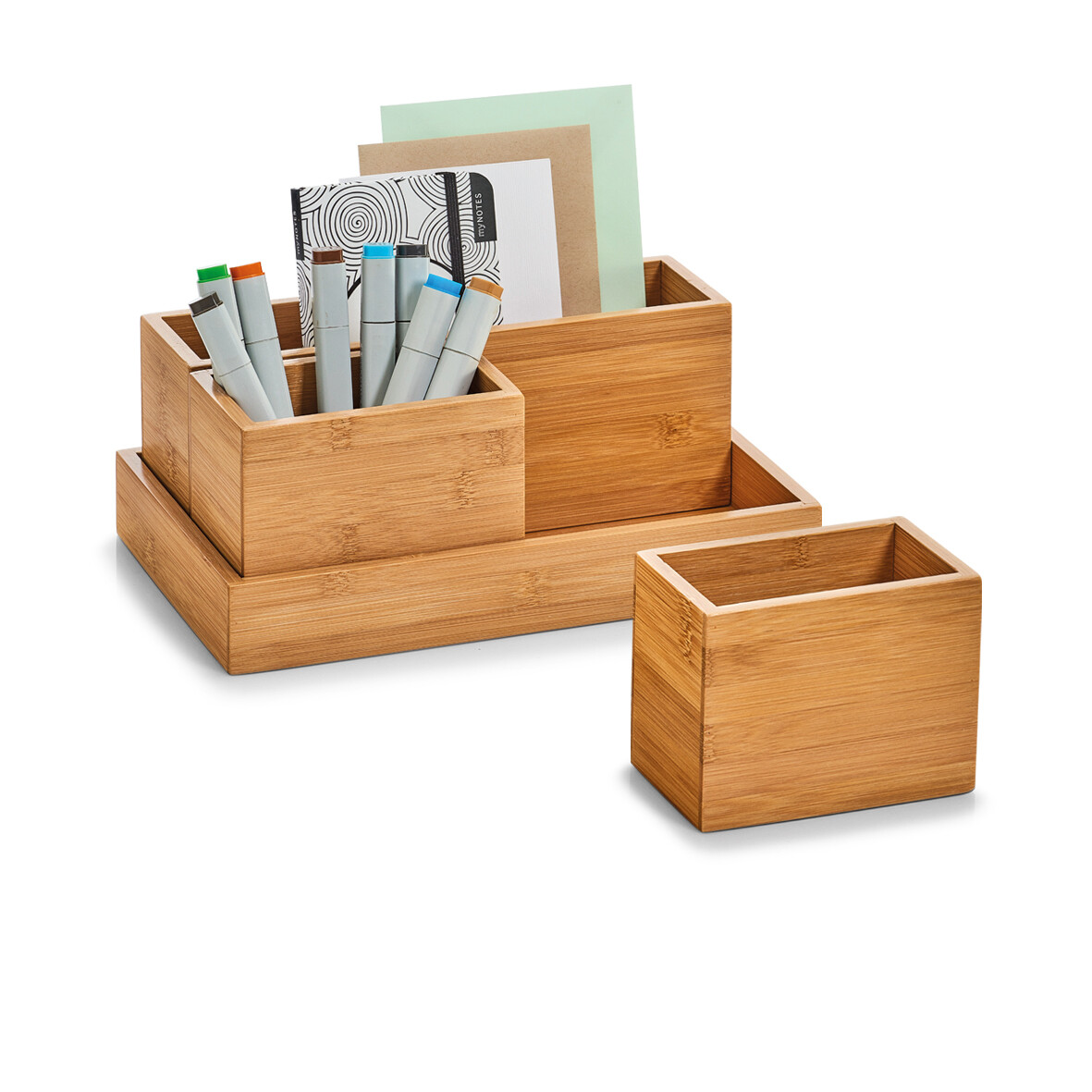 Organizer-Set natur Bambus B/H/L: ca. 28x11x18 cm