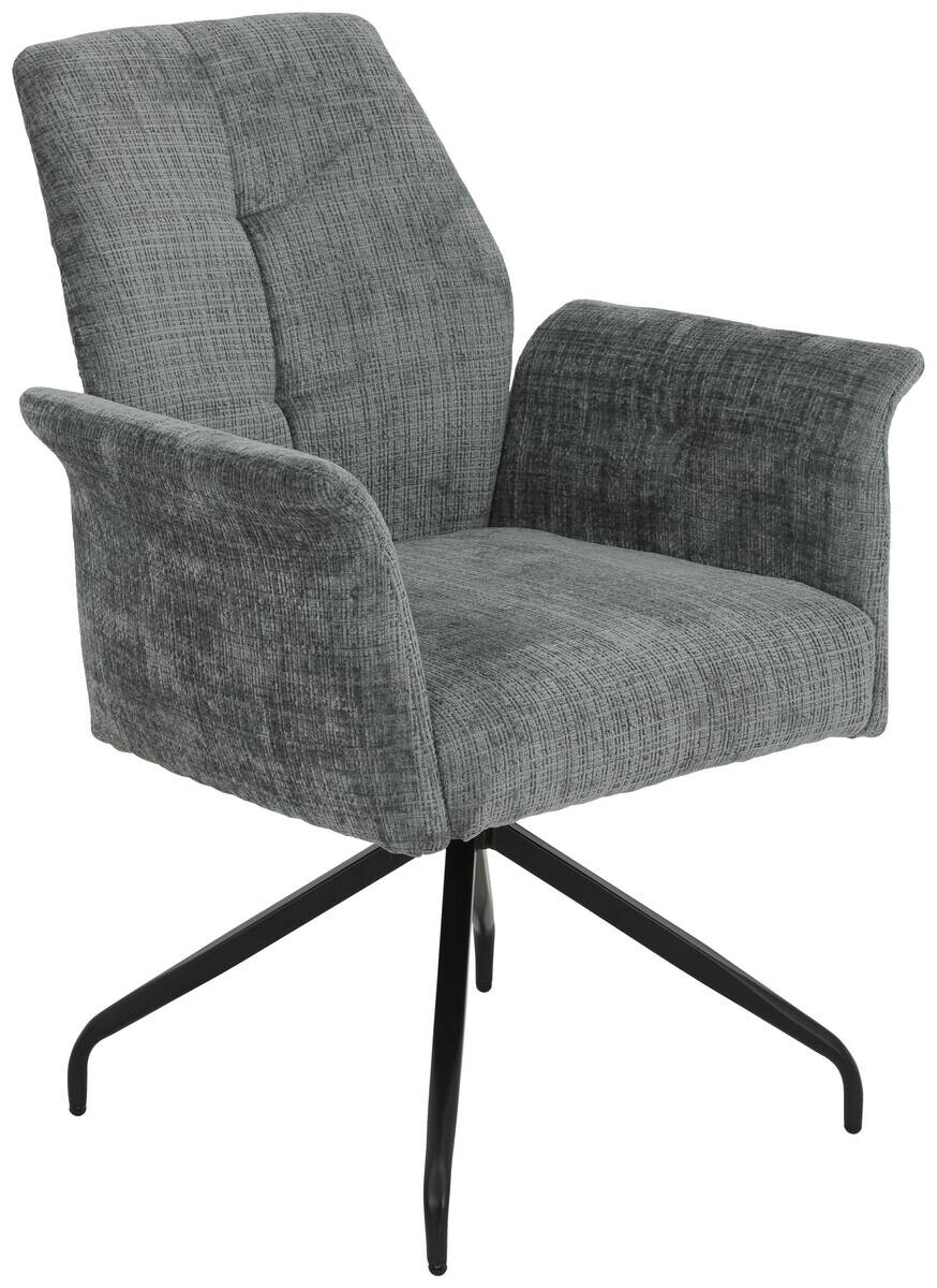 Armlehnstuhl Viktoria hellgrau Microfaser Webstoff B/H/T: ca. 71x93x68 cm