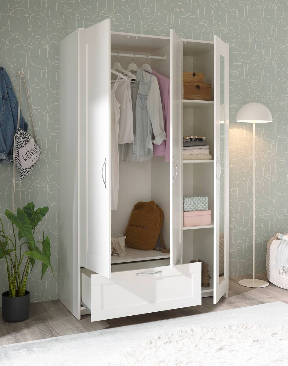 Kleiderschrank weiß B/H/T: ca. 117x191x50 cm Kleiderschrank weiß B/H/T: ca. 117x191x50 cm