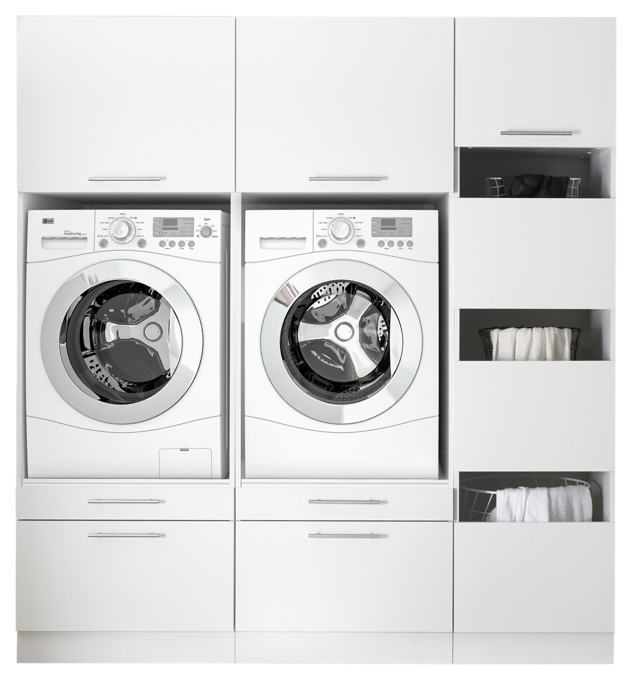 Respekta Hauswirtschaftsraum-Set Clara weiß matt B/H/T: ca. 184,8x200x67,6 cm