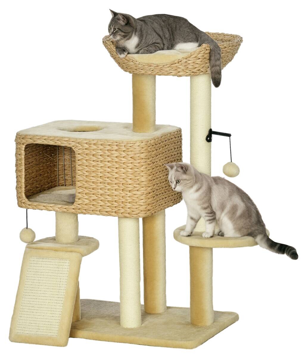 PawHut Kratzbaum beige Sisal B/H/L: ca. 40x98x60 cm