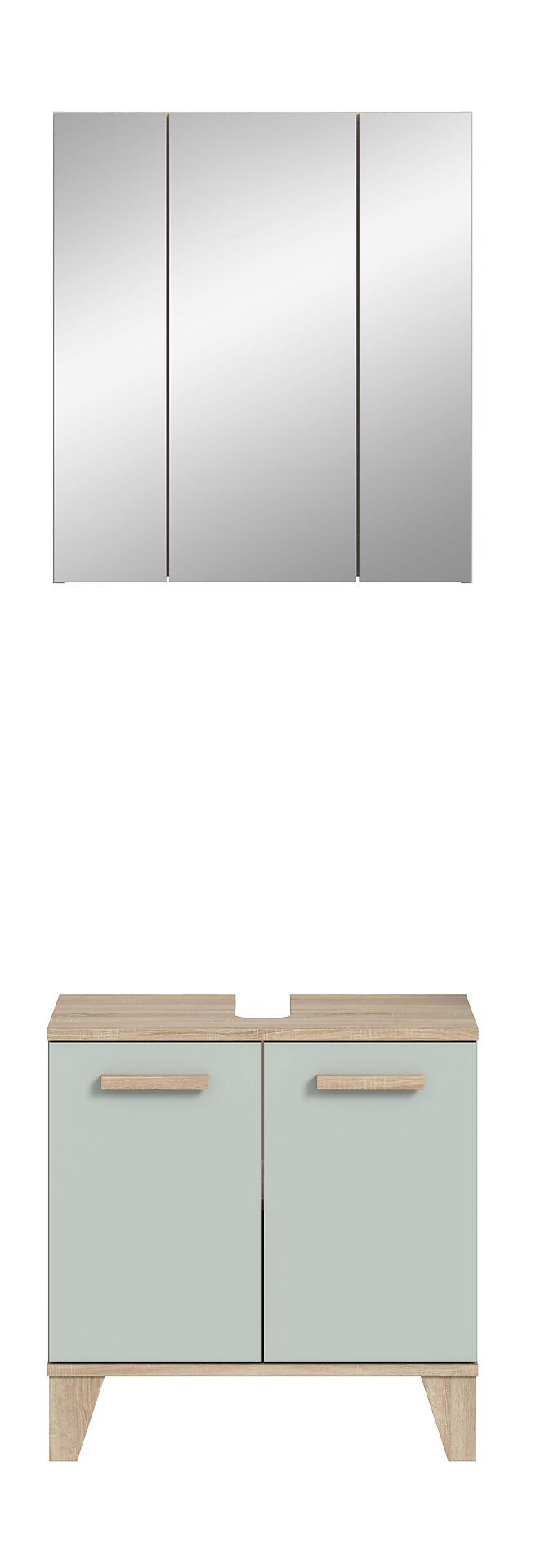 Badezimmer-Set STAR hellgrün Eiche hell Nachbildung B/H/T: ca. 60x190x34 cm