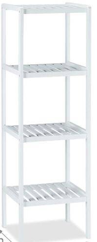 Bambusregal weiß Holz B/H/T: ca. 36x114x36 cm