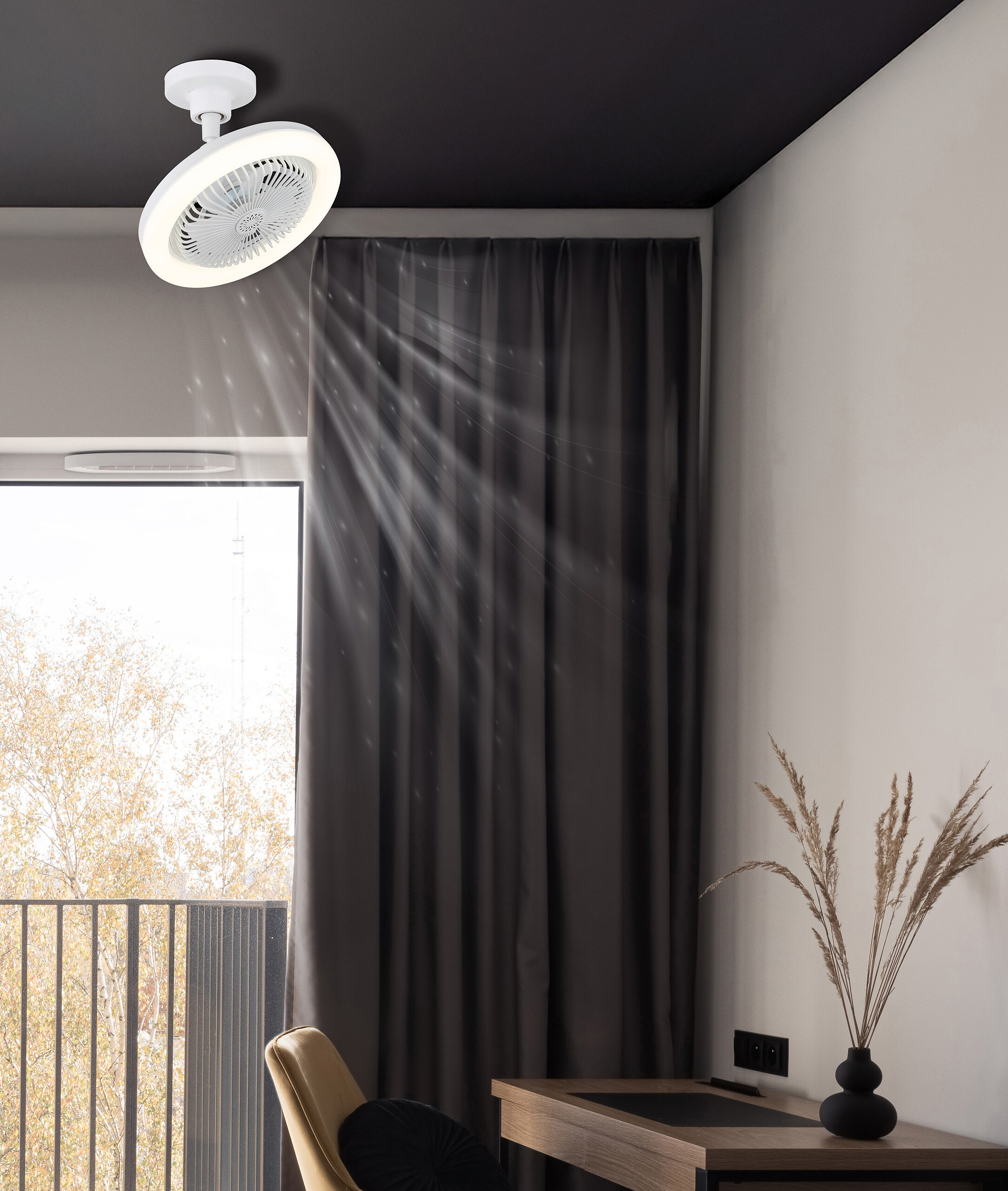 GLOBO Deckenventilator weiß Opal H/D: ca. 21,7x25,8 cm max. 20 W