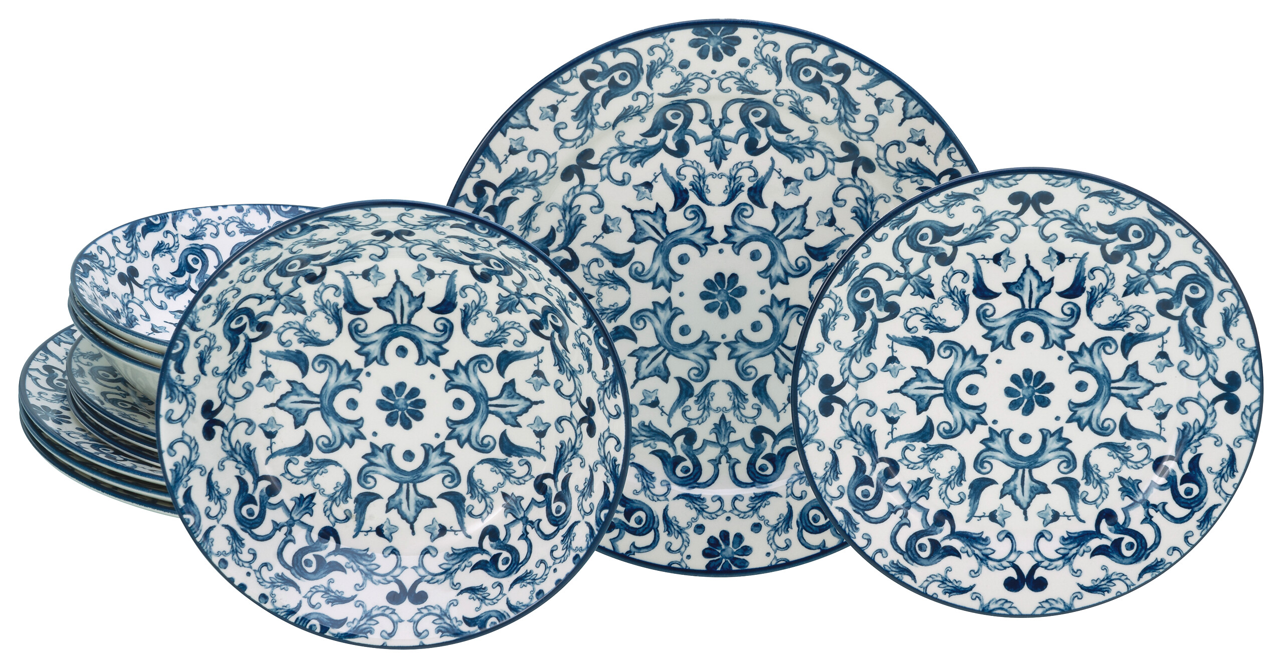 CreaTable Tafelservice Fresco blau Steingut 12 tlg.