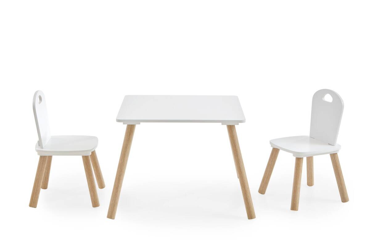 Kindermöbel-Set 3er Set Pinie Nachbildung weiß B/H/T: ca. 55x43x55 cm