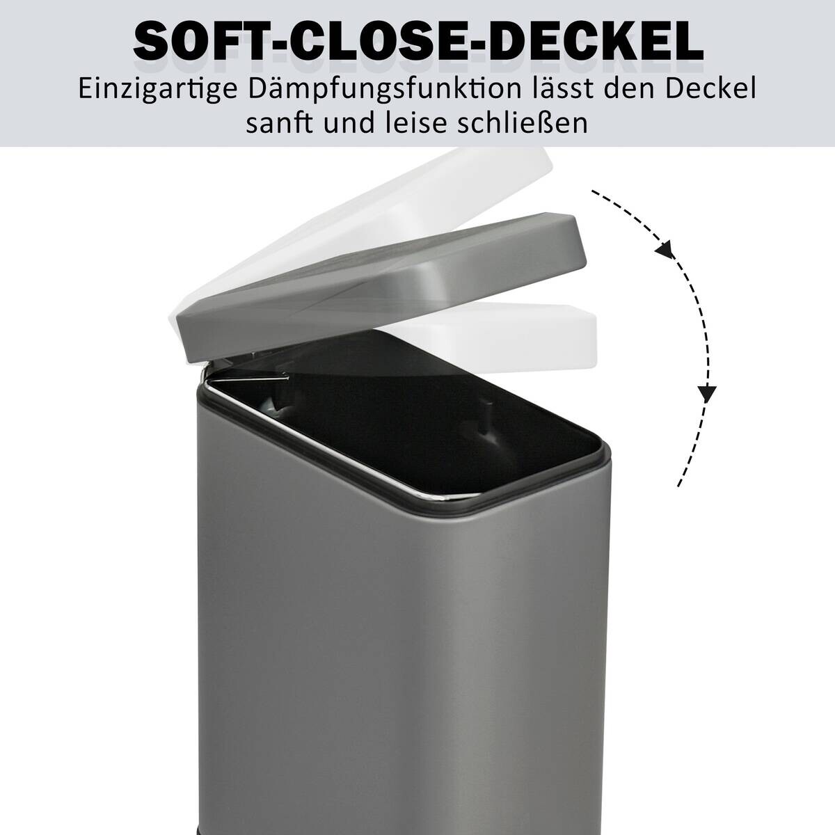 HOMCOM Mülleimer grau B/H/L: ca. 14x29,2x32 cm