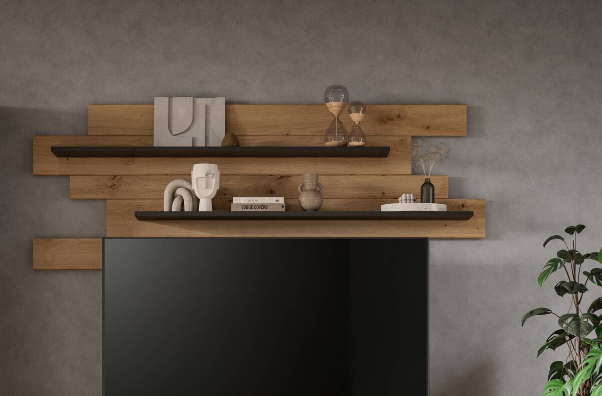 Wandboard Canu basaltgrau Nachbildung Artisan Oak Nachbildung B/H/T: ca. 67x184x19 cm