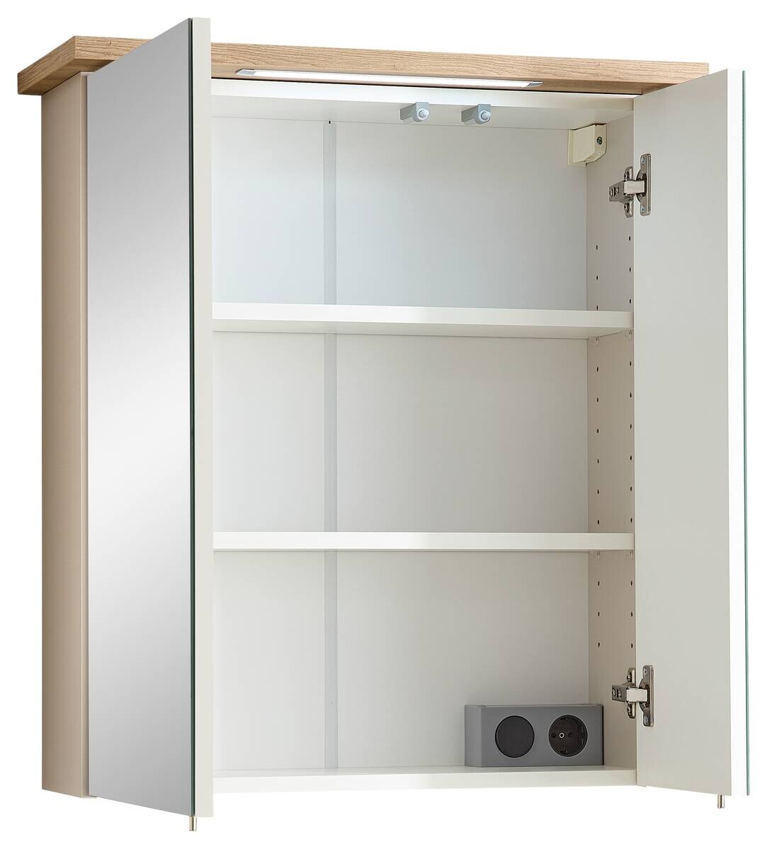 Spiegelschrank Quickset 966 Rivera Eiche Nachbildung creme B/H/T: ca. 60x72x20 cm