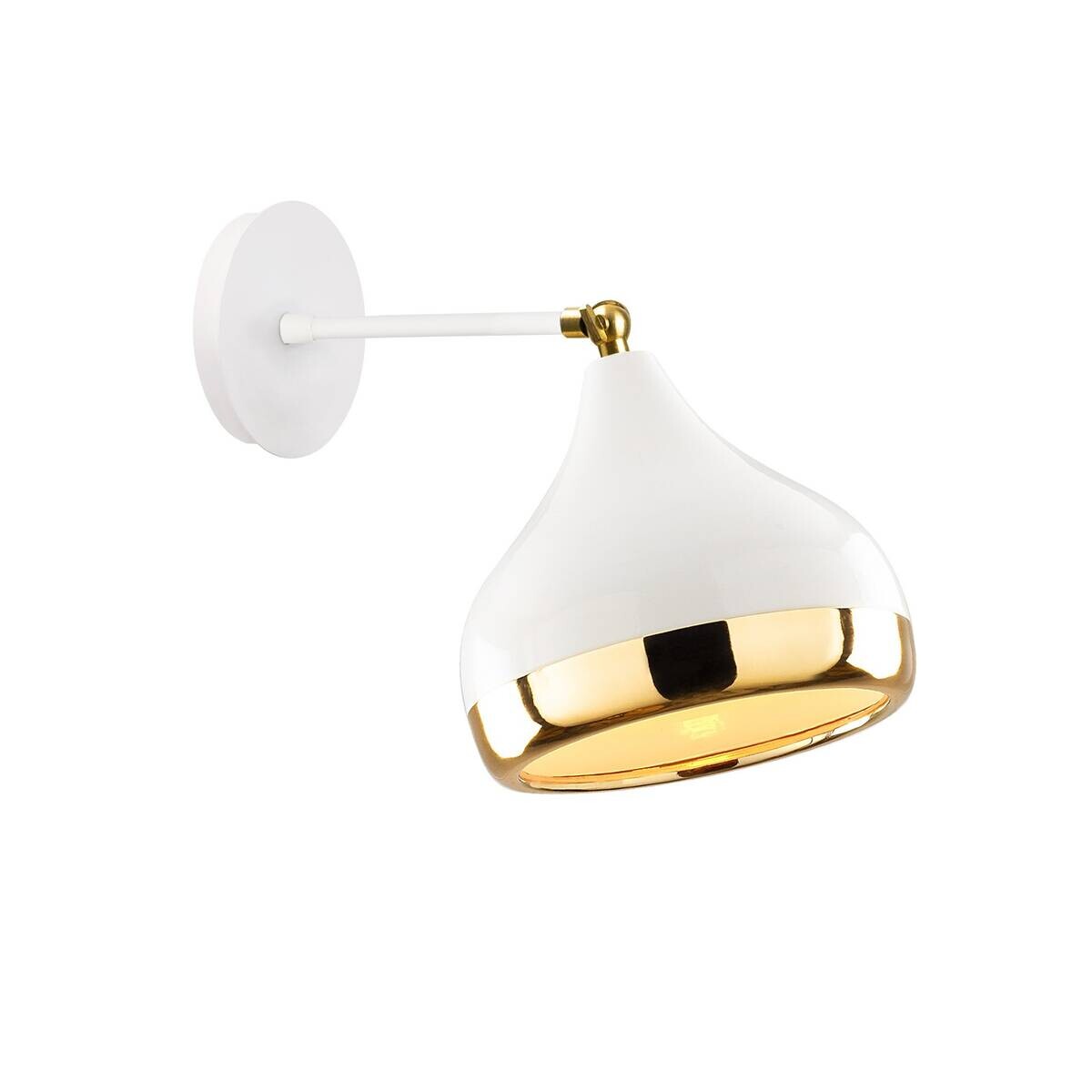 Opviq Wandleuchte weiß gold Metall B/H/L: ca. 28x28x17 cm E27 1 Brennstellen